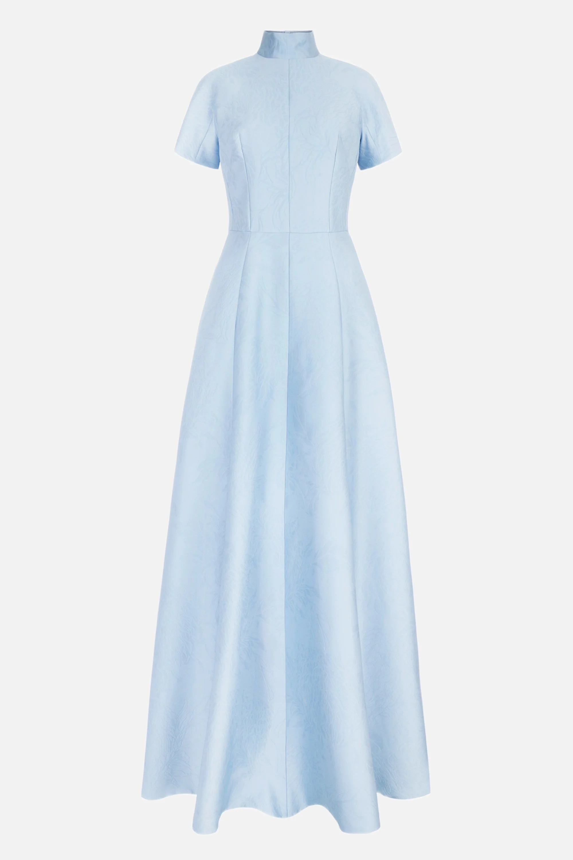 Malinda Dress in Icy Blue Embossed Cloque - 1