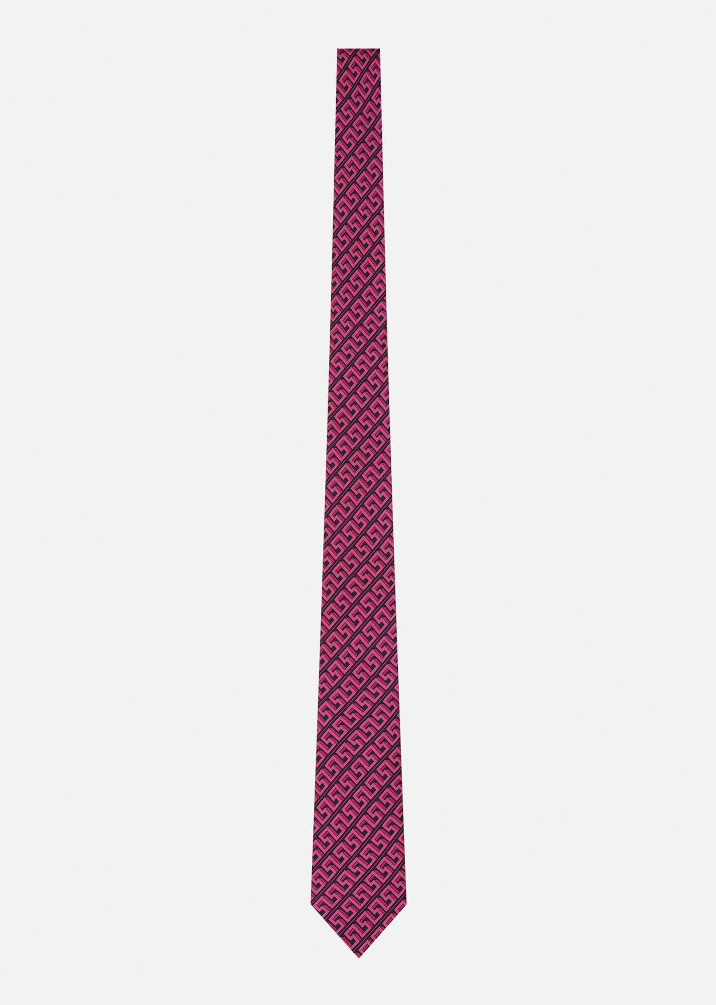 Greca Print Silk Tie - 1