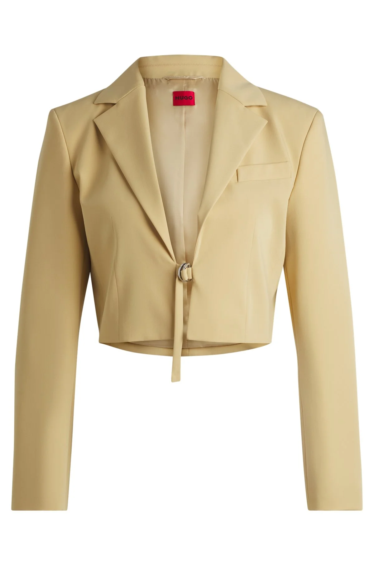 CROPPED REGULAR-FIT BLAZER WITH BELT CLOSURE - 1