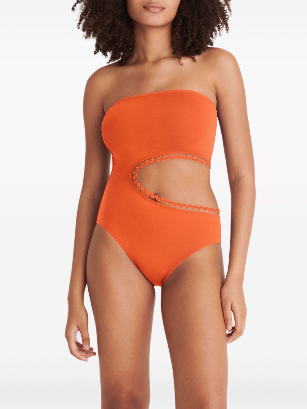 Dancing one-piece strapless swimsuit - 4