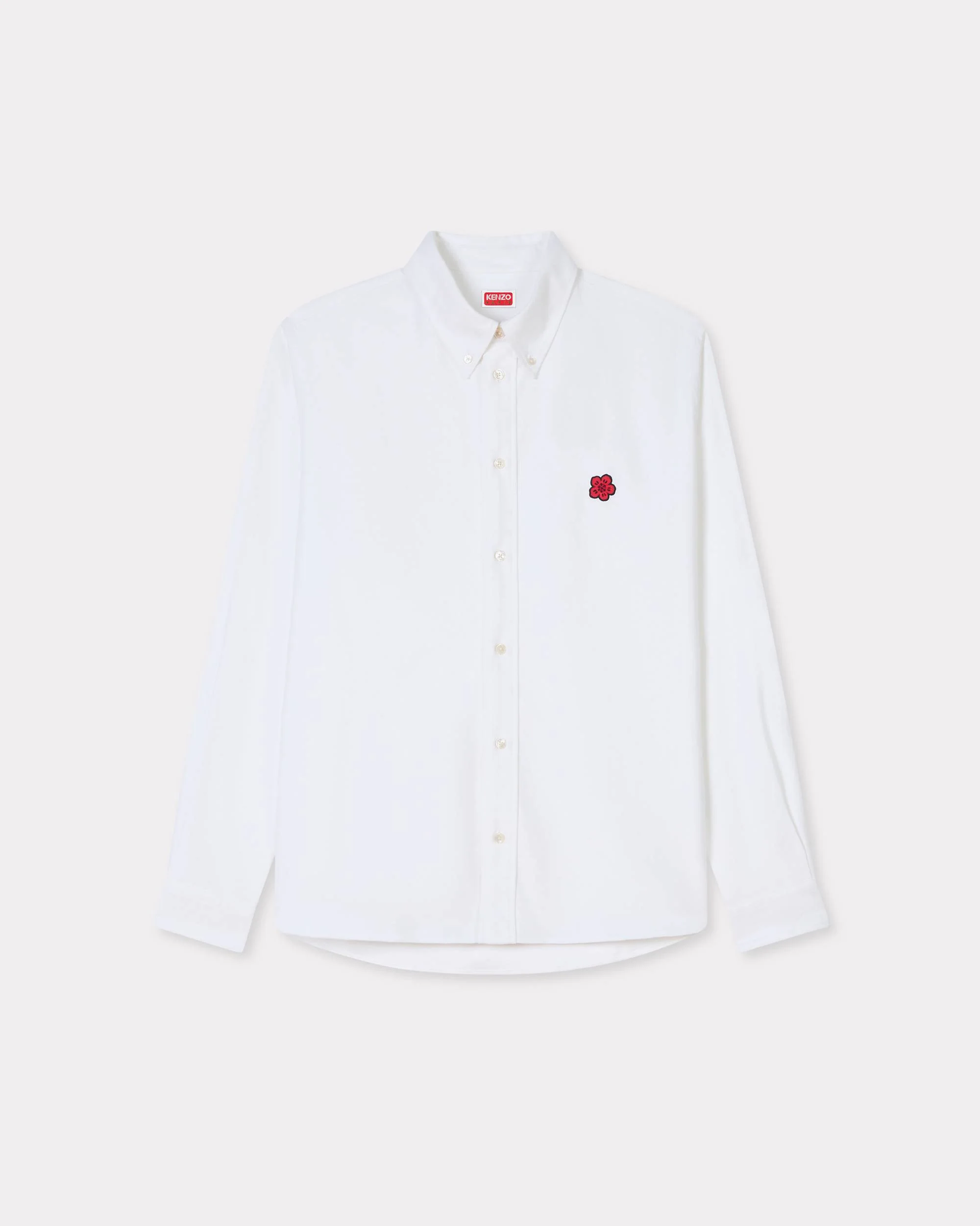 'Boke Flower' embroidered casual shirt in cotton oxford - 1