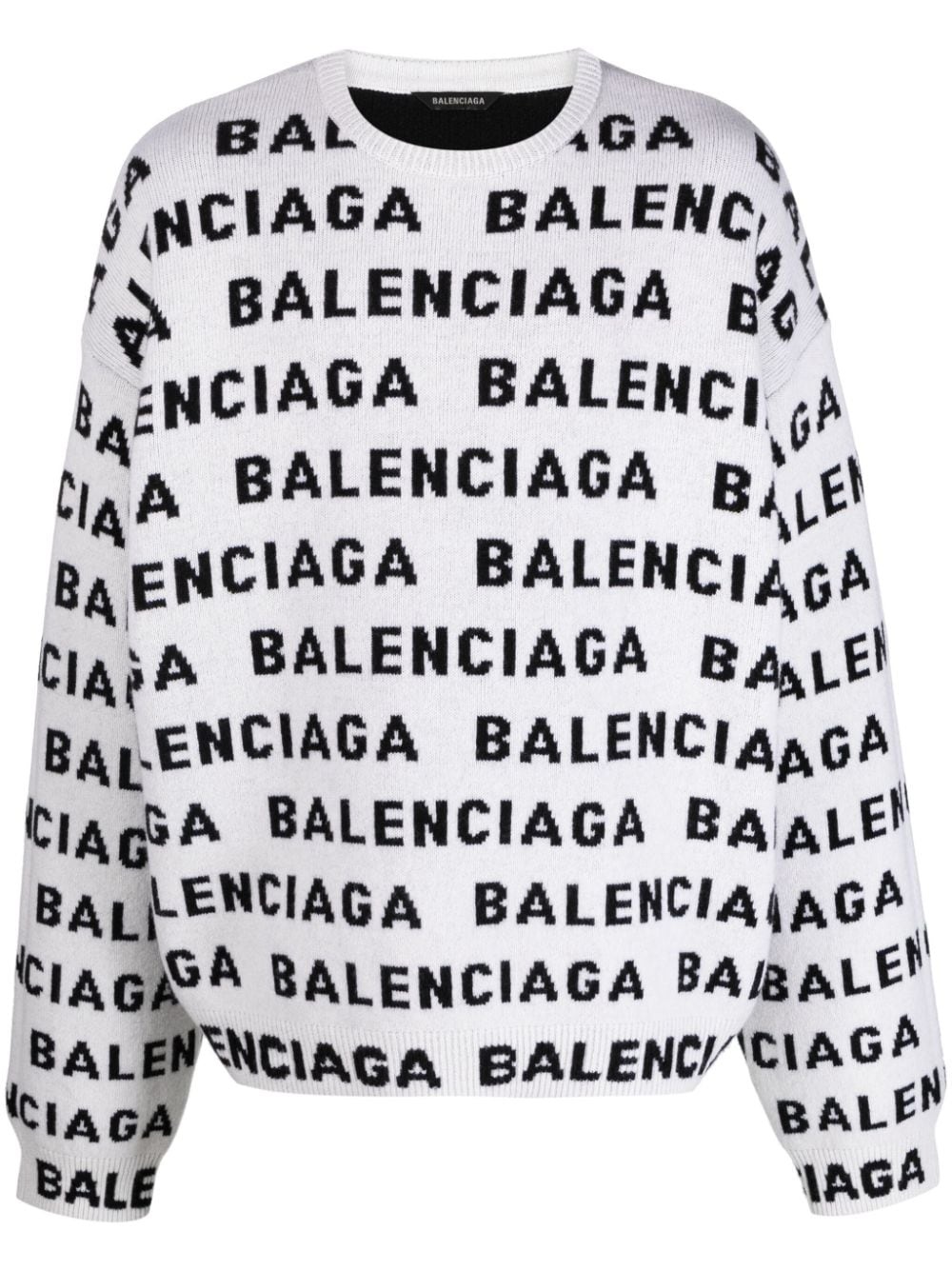 BALENCIAGA intarsia knit logo jumper REVERSIBLE