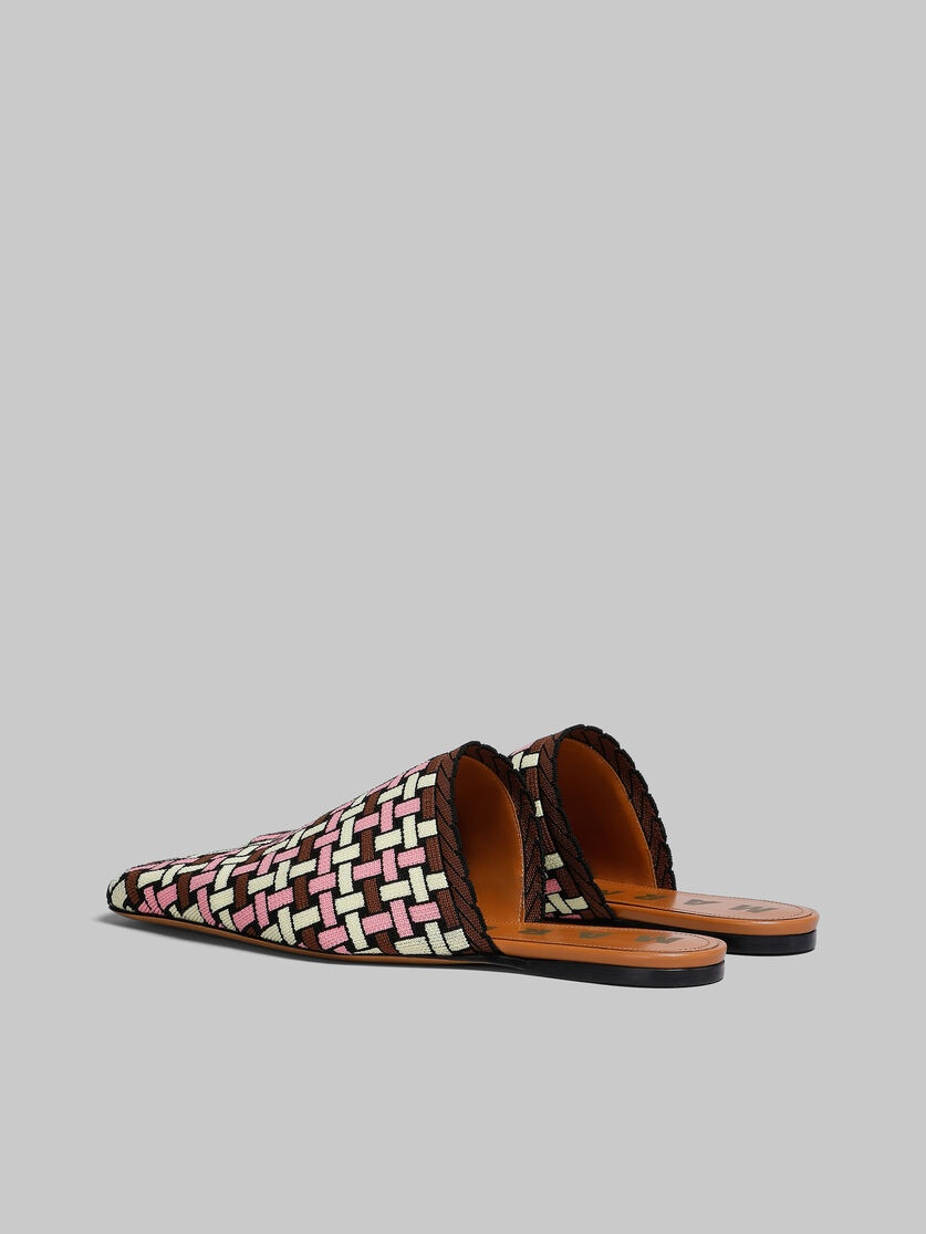 LIGHT YELLOW BROWN AND PINK JACQUARD MULE - 3