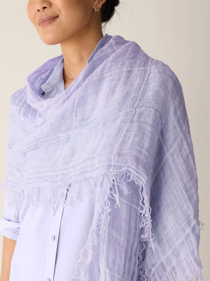 Organic Linen Cotton Squares Scarf 4