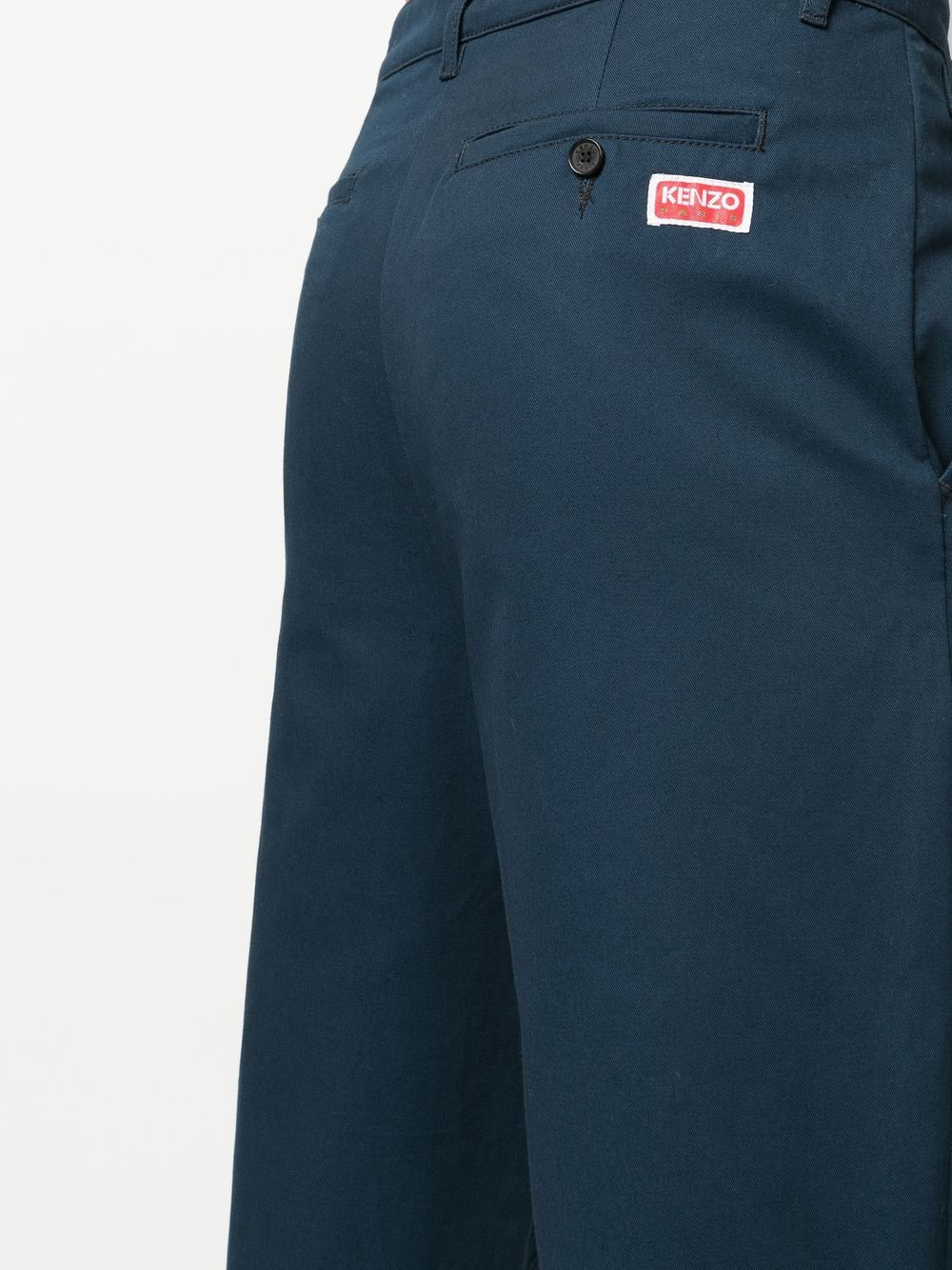 logo-patch straight-leg trousers - 5
