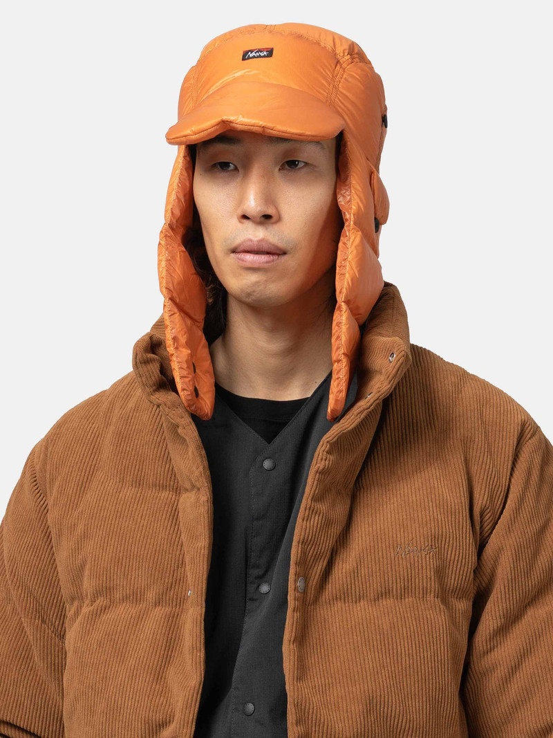 NANGA Mountain Lodge Down Ear Flap Cap R. Orange outlook