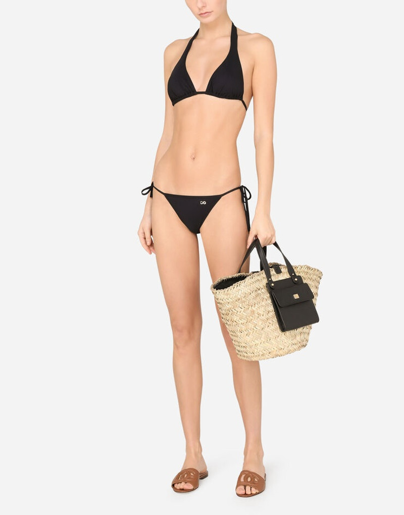 Dolce & Gabbana Leopard-print padded triangle bikini top outlook