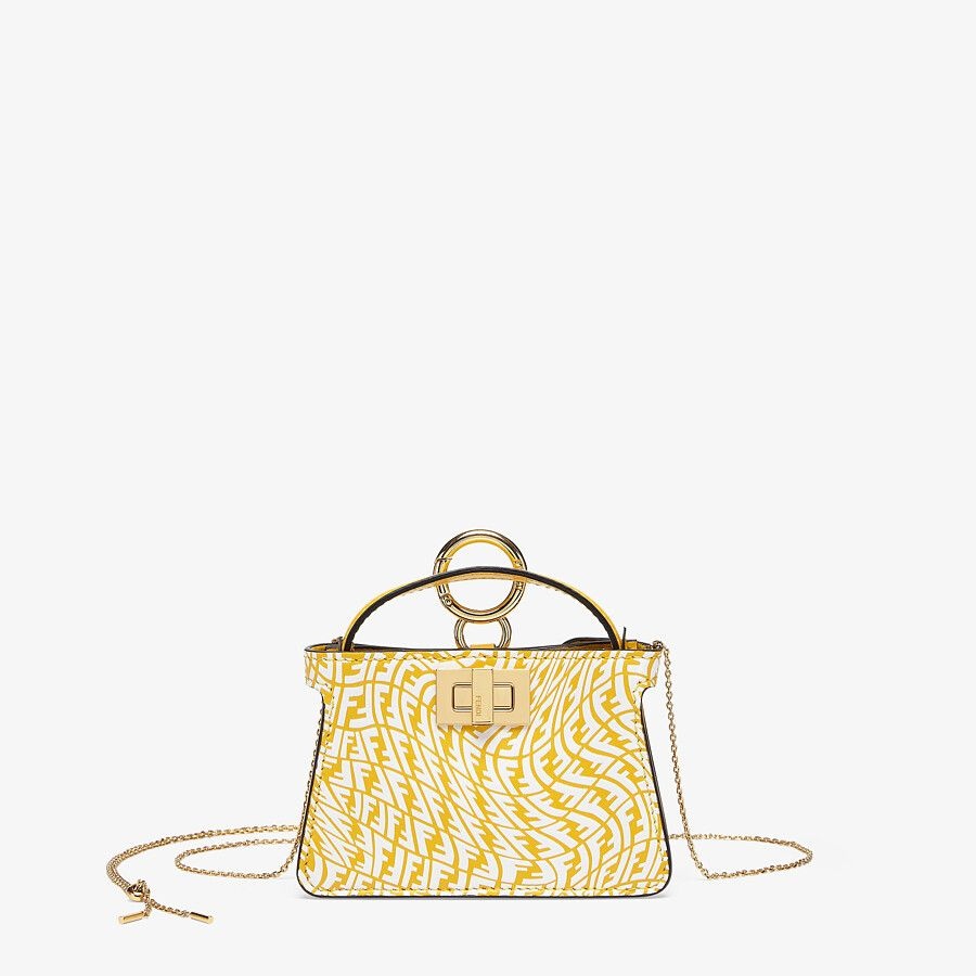 Yellow leather charm - 1