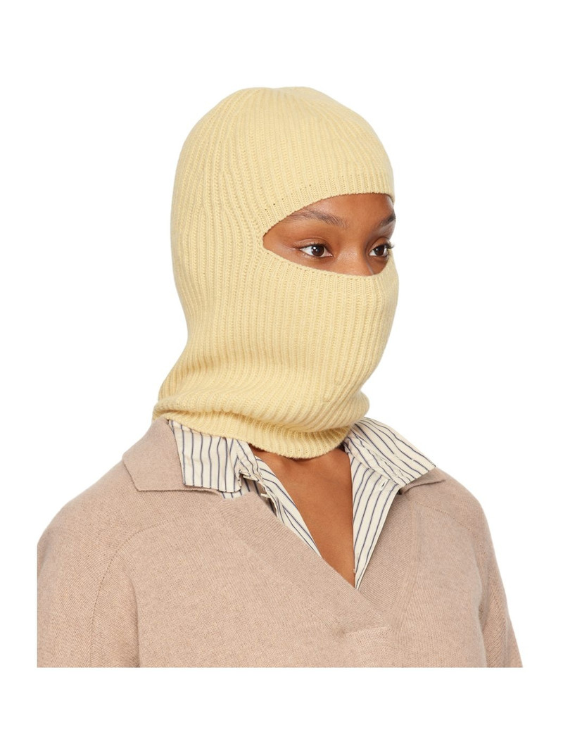 Stella McCartney Yellow Ribbed Balaclava outlook