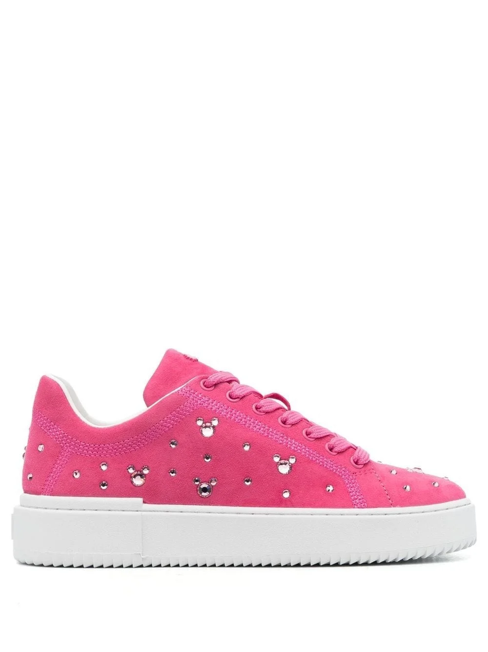 crystal-embellished suede sneakers - 1