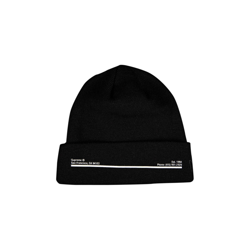 Supreme x New Era Shop Beanie - San Francisco 'Black' - 1