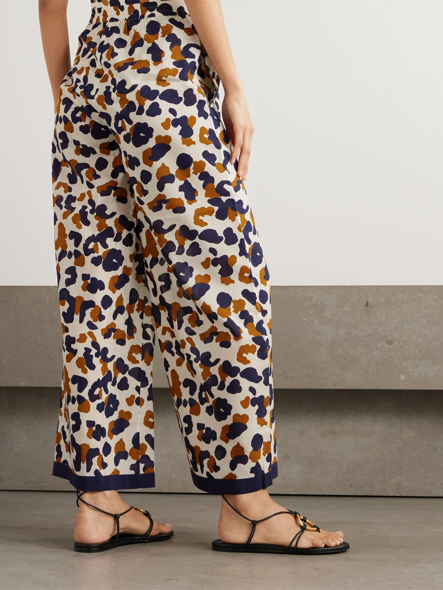 Capitaine printed cotton and silk-blend voile wide-leg pants Multi - 3