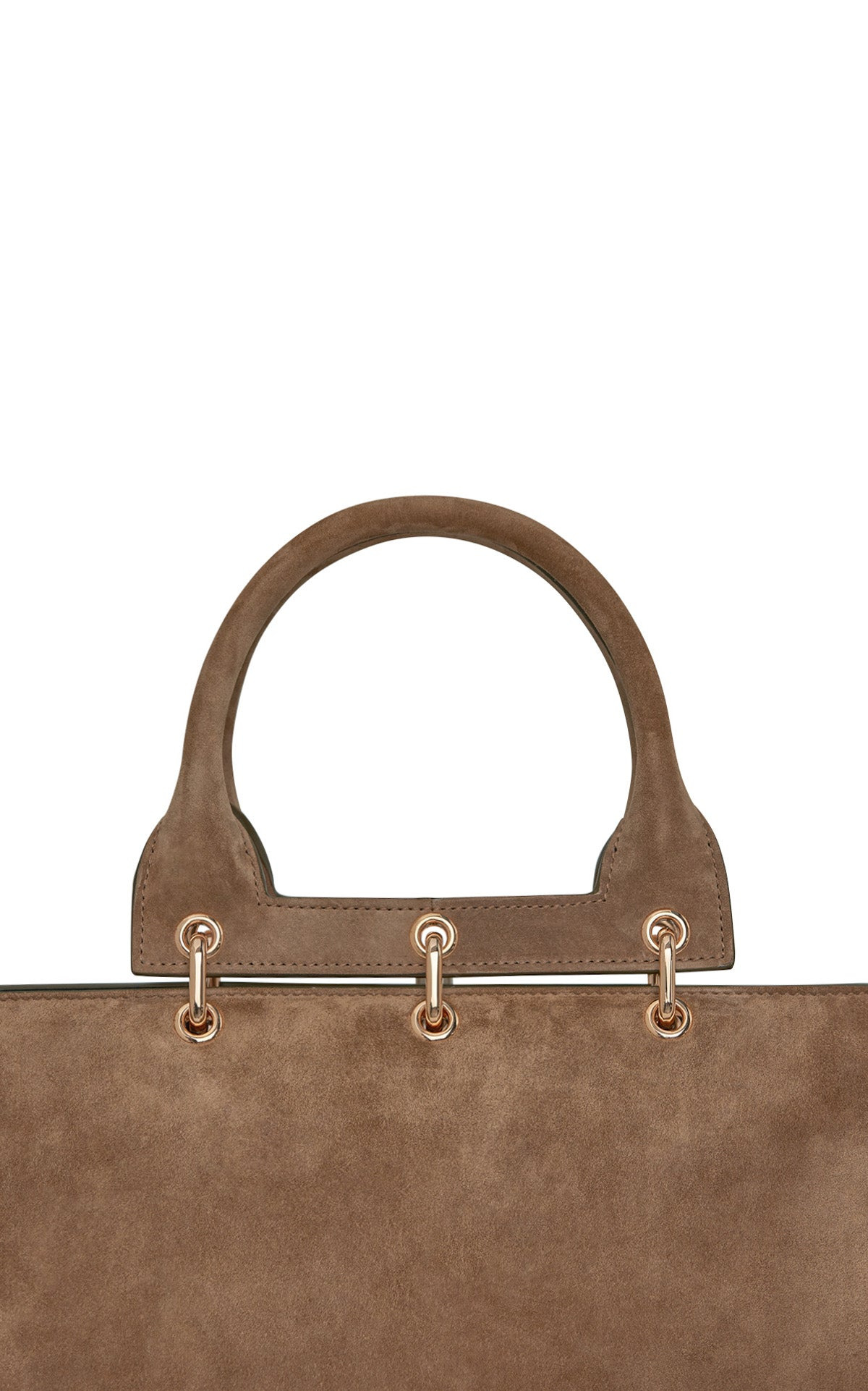 Large Amethyst Bag in Dark Sand Suede - 5