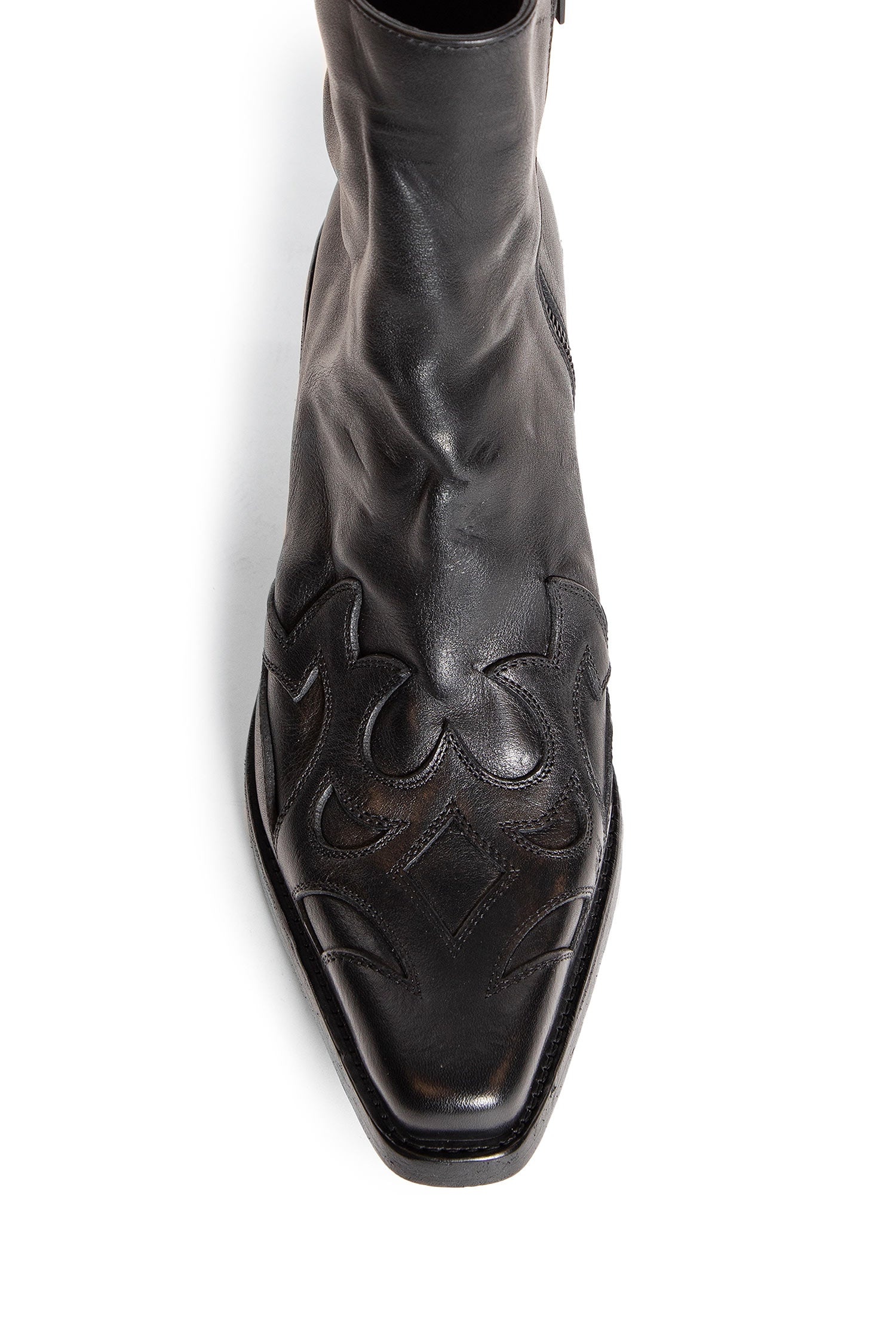 Hemo-Western-Boots-In-Washed-Grained-Calfskin - 5