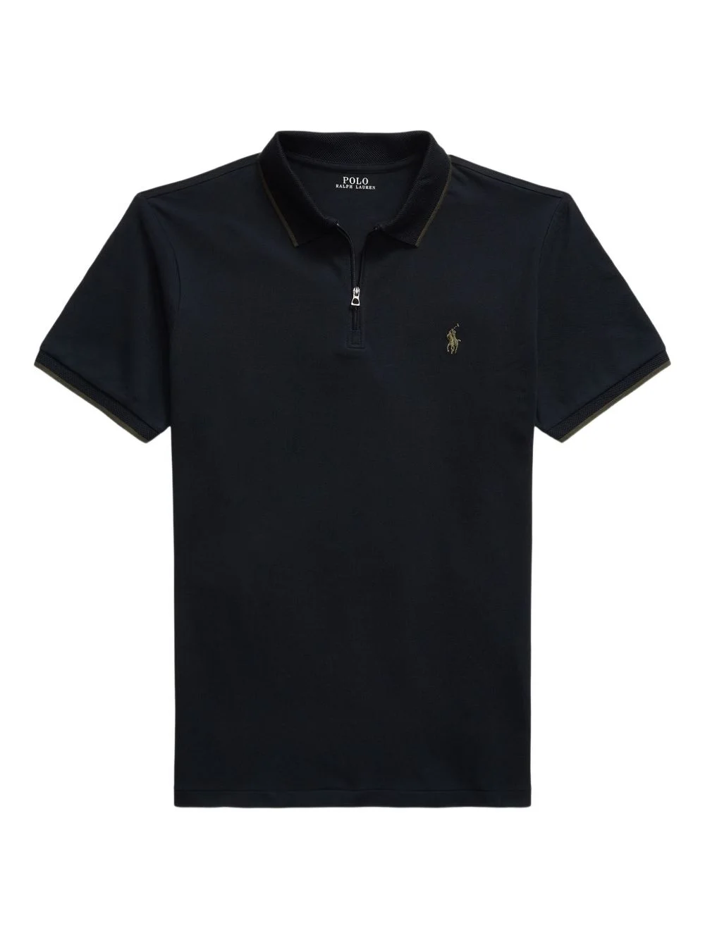 zip-neck polo shirt - 1