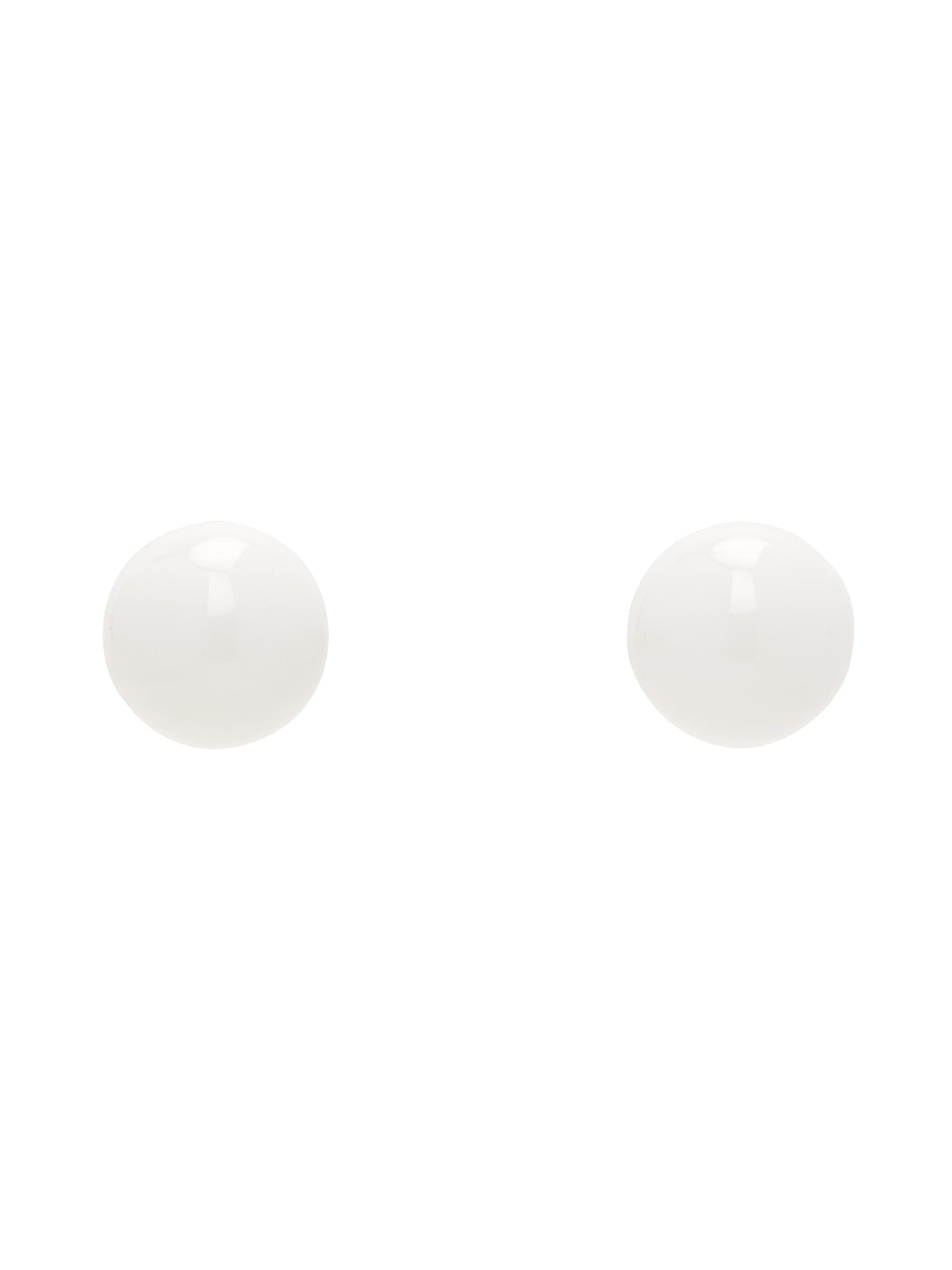 Silver & White Stud Earrings - 1
