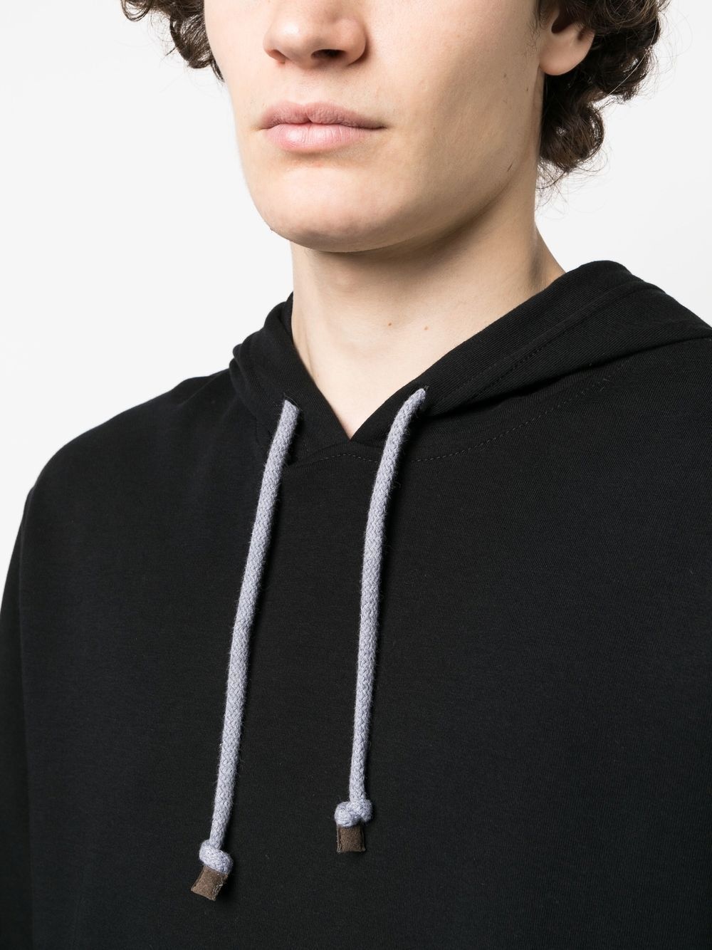 drawstring neck cotton hoodie - 5