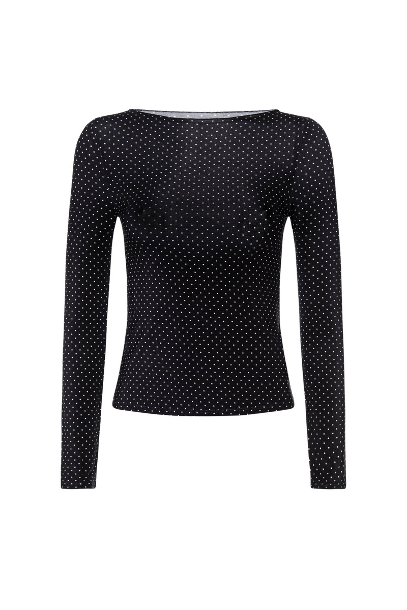 miaou AMELIA TOP - BLACK AND WHITE POLKA DOT outlook