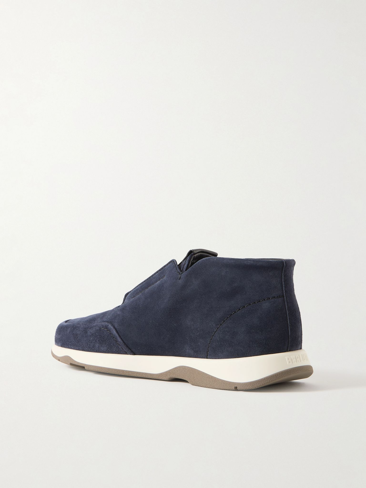 Échappée Scritto Suede Slip-On Sneakers Blue - 4