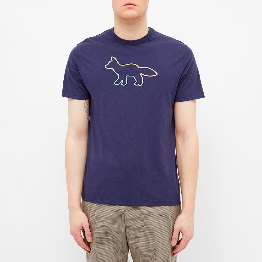 Maison Kitsuné Rainbow Profile Fox Embroidered Tee - 3