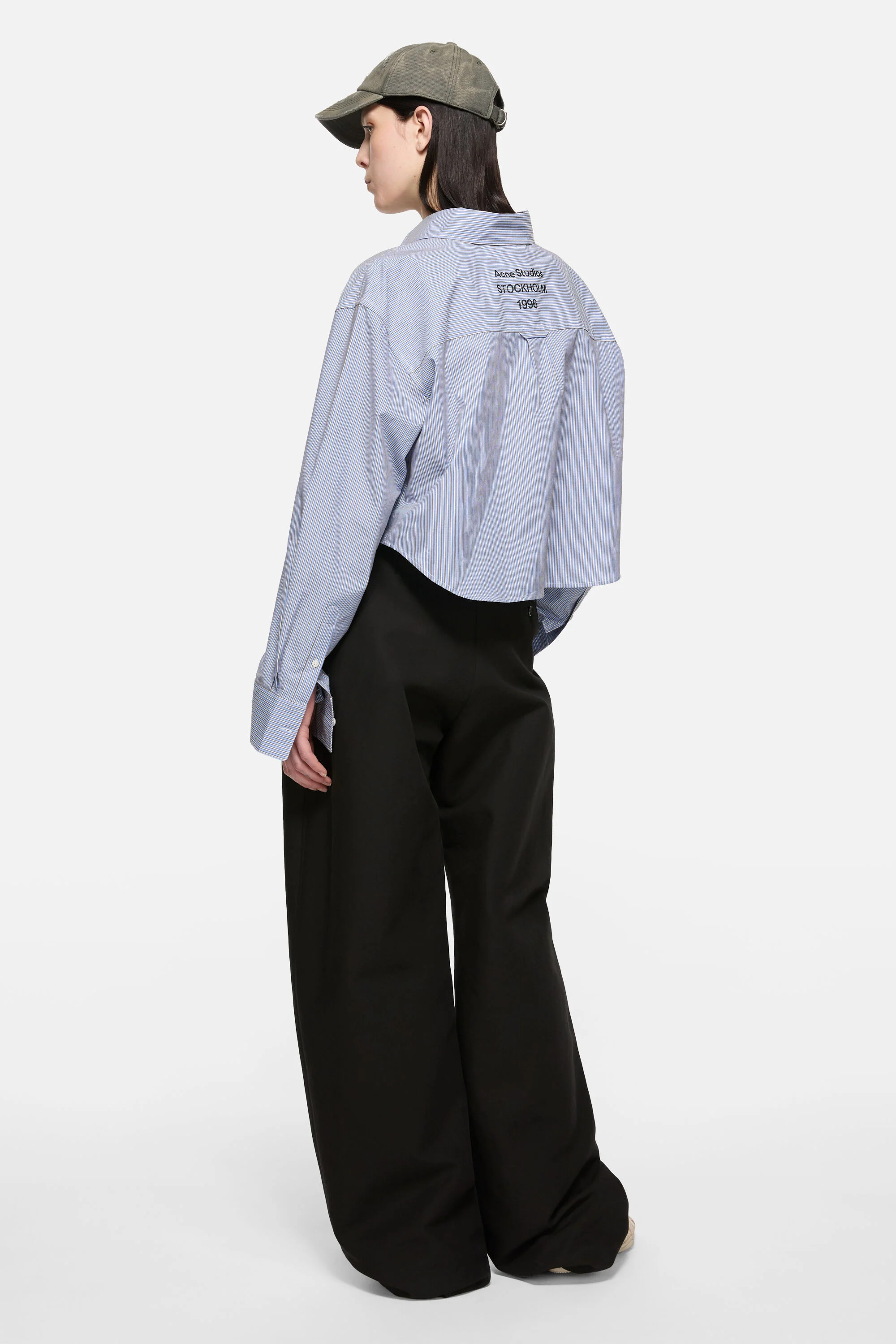 Shirt jacquard pinstripe - Sky blue/coffee brown - 3
