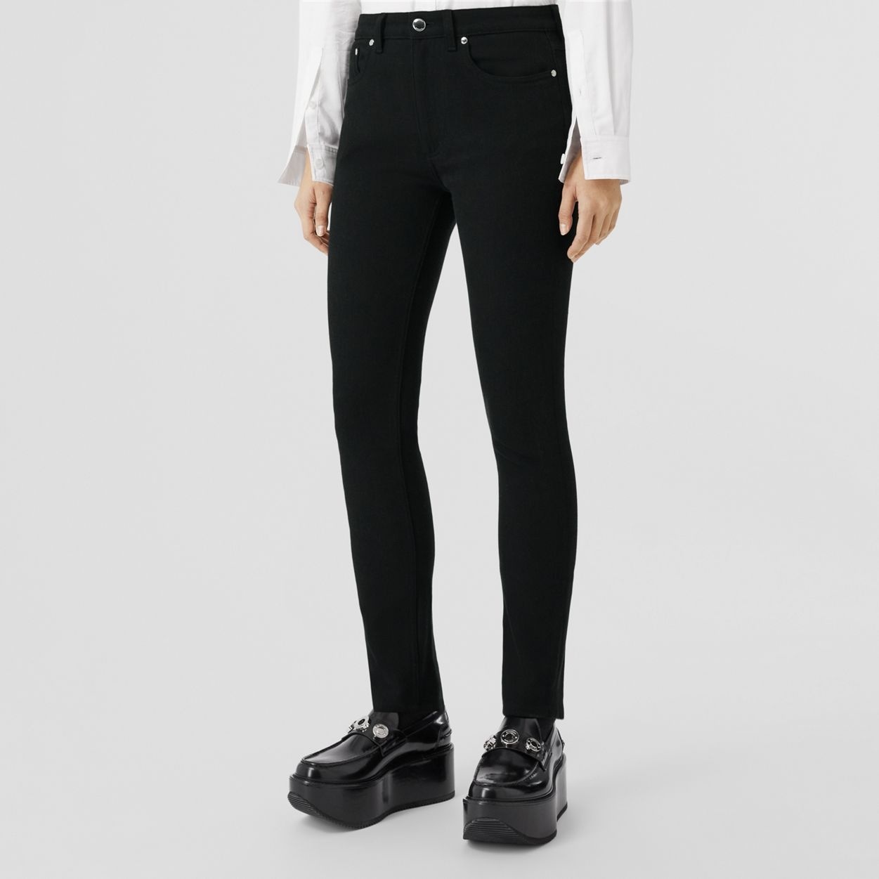 Skinny Fit Monogram Motif Japanese Denim Jeans - 5