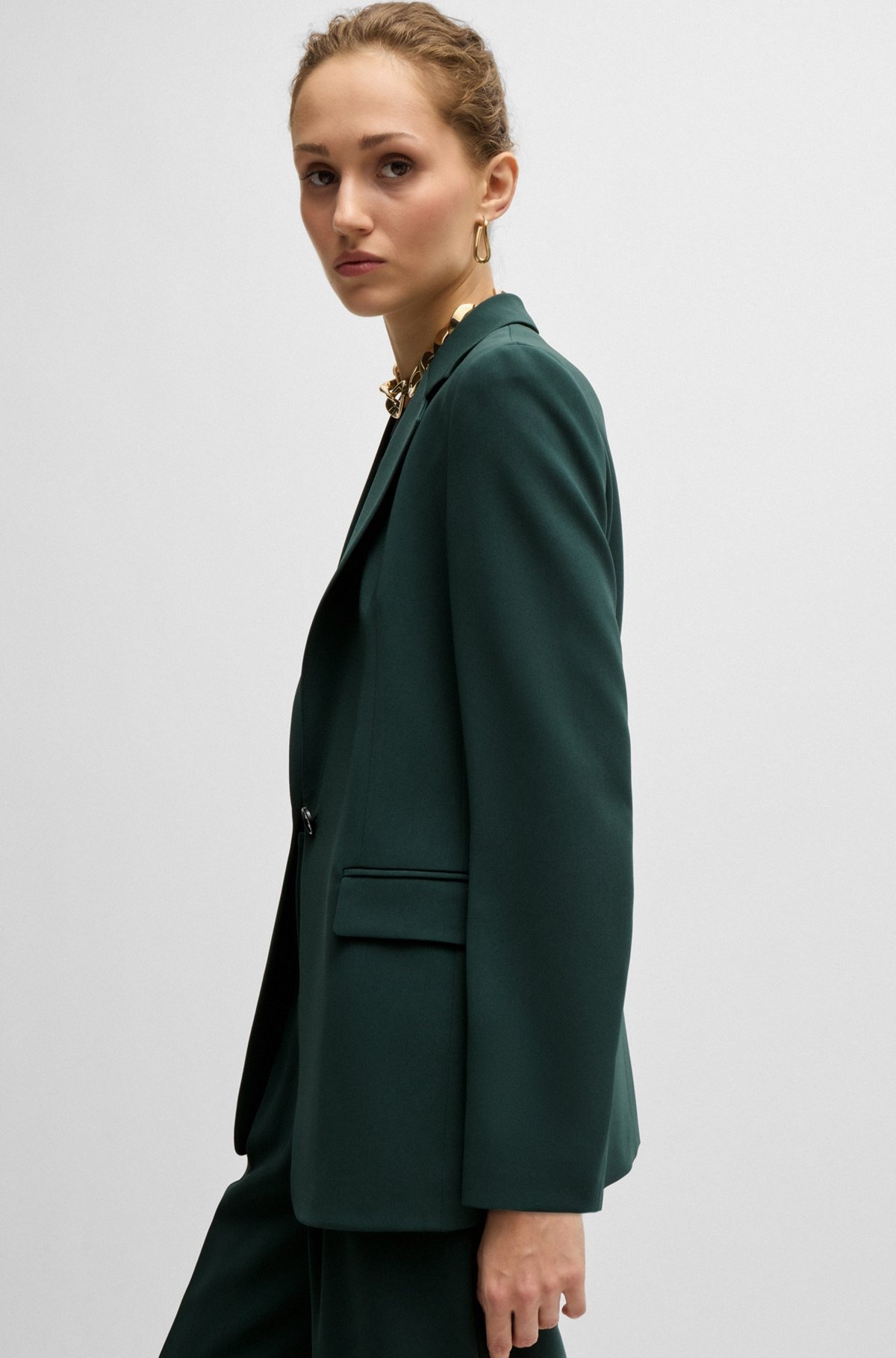 REGULAR-FIT JACKET IN CREASE-RESISTANT CREPE - 6