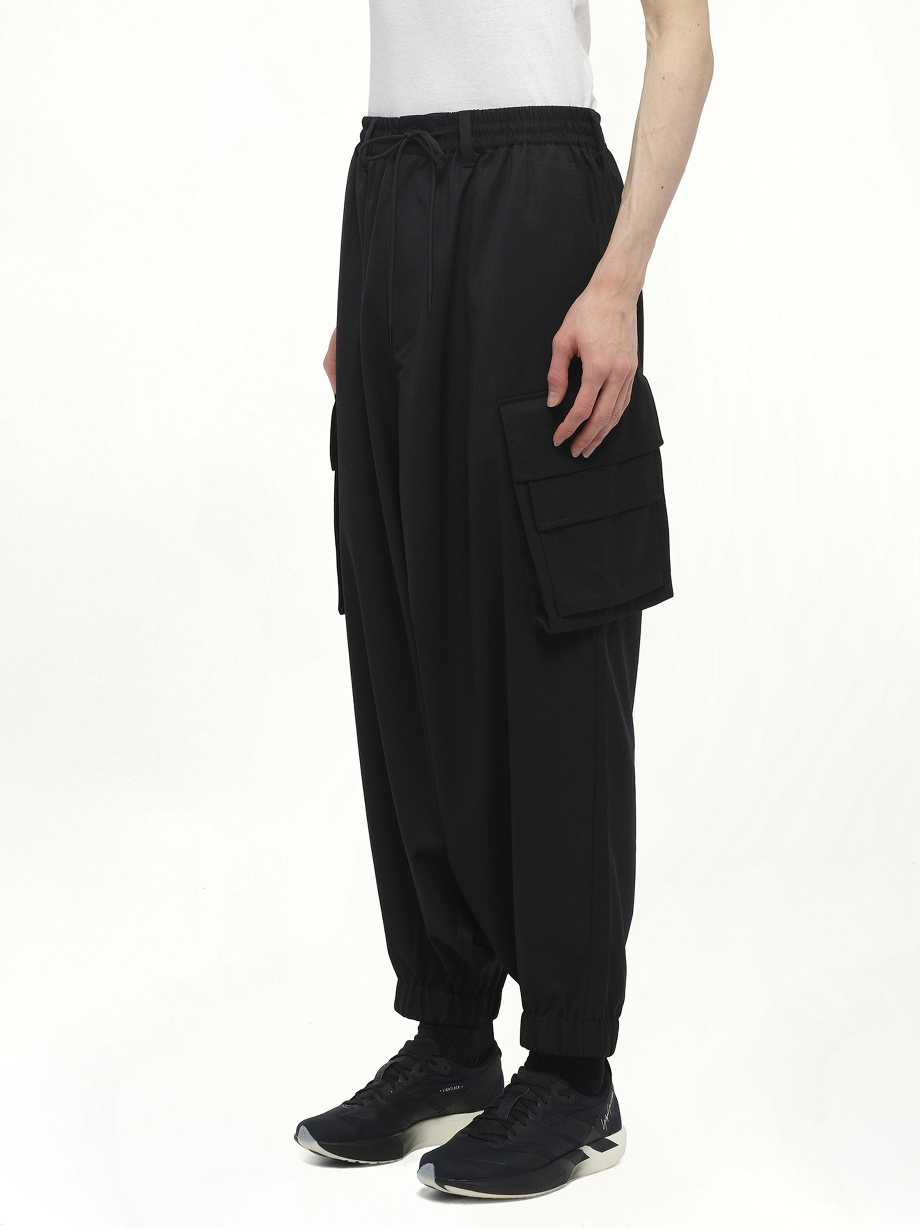 Refined Wool Cargo Pants in Black - 5