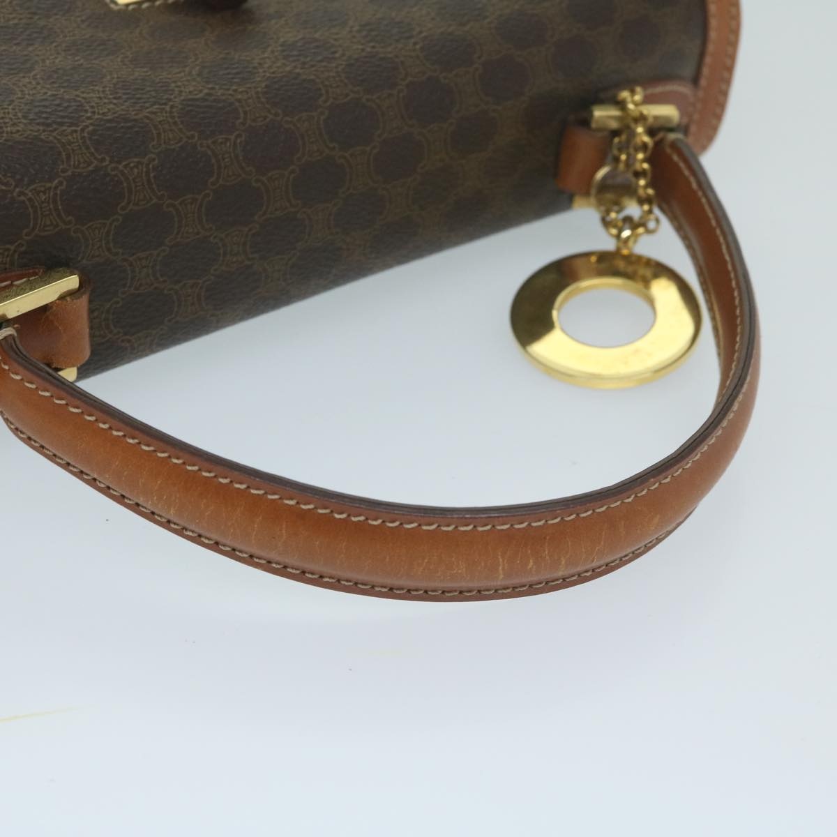 CELINE Macadam Canvas Hand Bag Pvc Leather Brown - 7