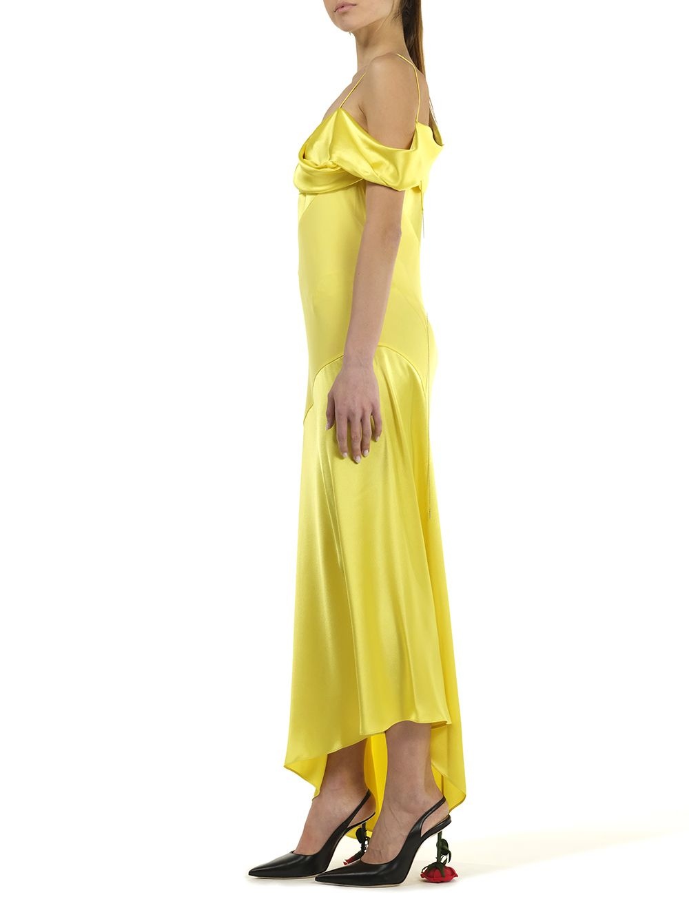 Draped Midi Dress Dresses Yellow - 6