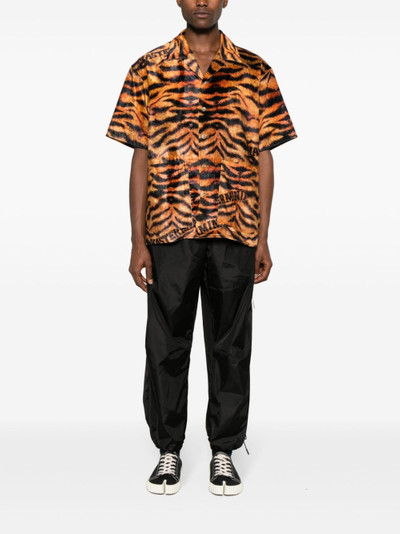 mastermind JAPAN Tiger-print velvet-finish shirt outlook