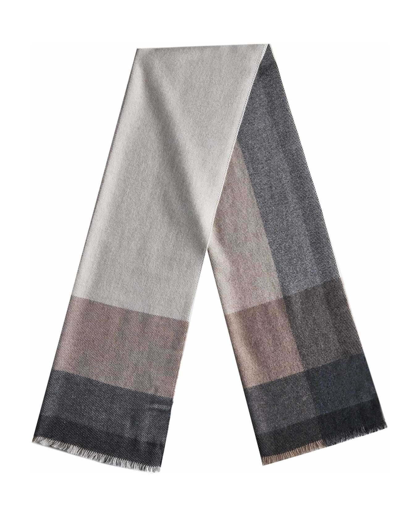 Wool And Cashmere Scarf With Check Motif - 3