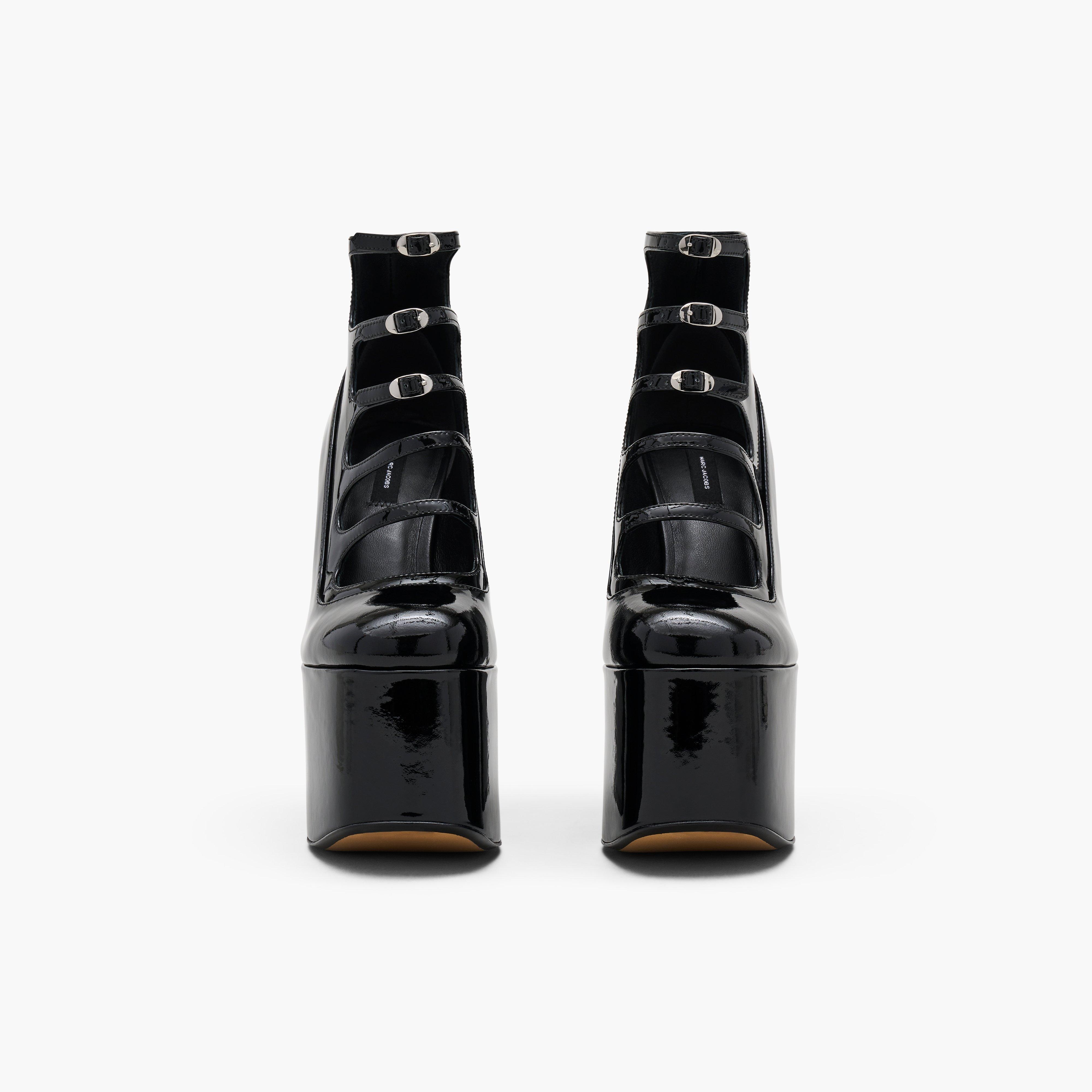 MARC JACOBS 靴 Kiki patent leather platform ankle 939860 Kiki patent leather platform ankle boots in black - Marc