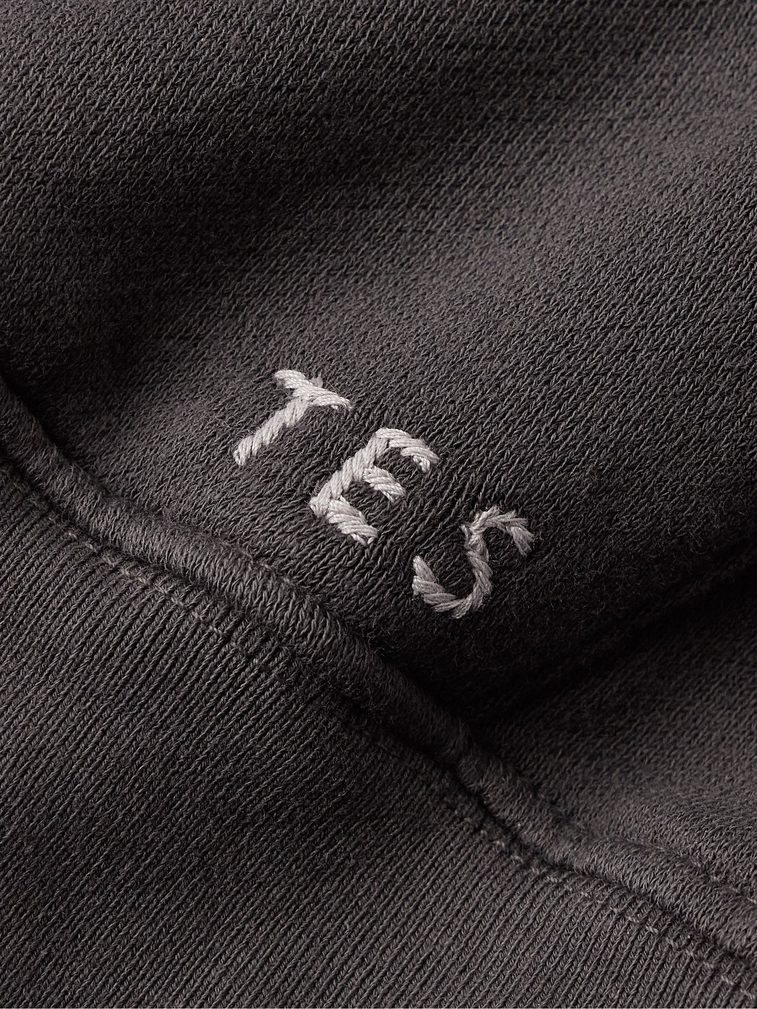 Daily Logo-Embroidered Cotton and Cashmere-Blend Zip-Up Hoodie Dark gray - 4