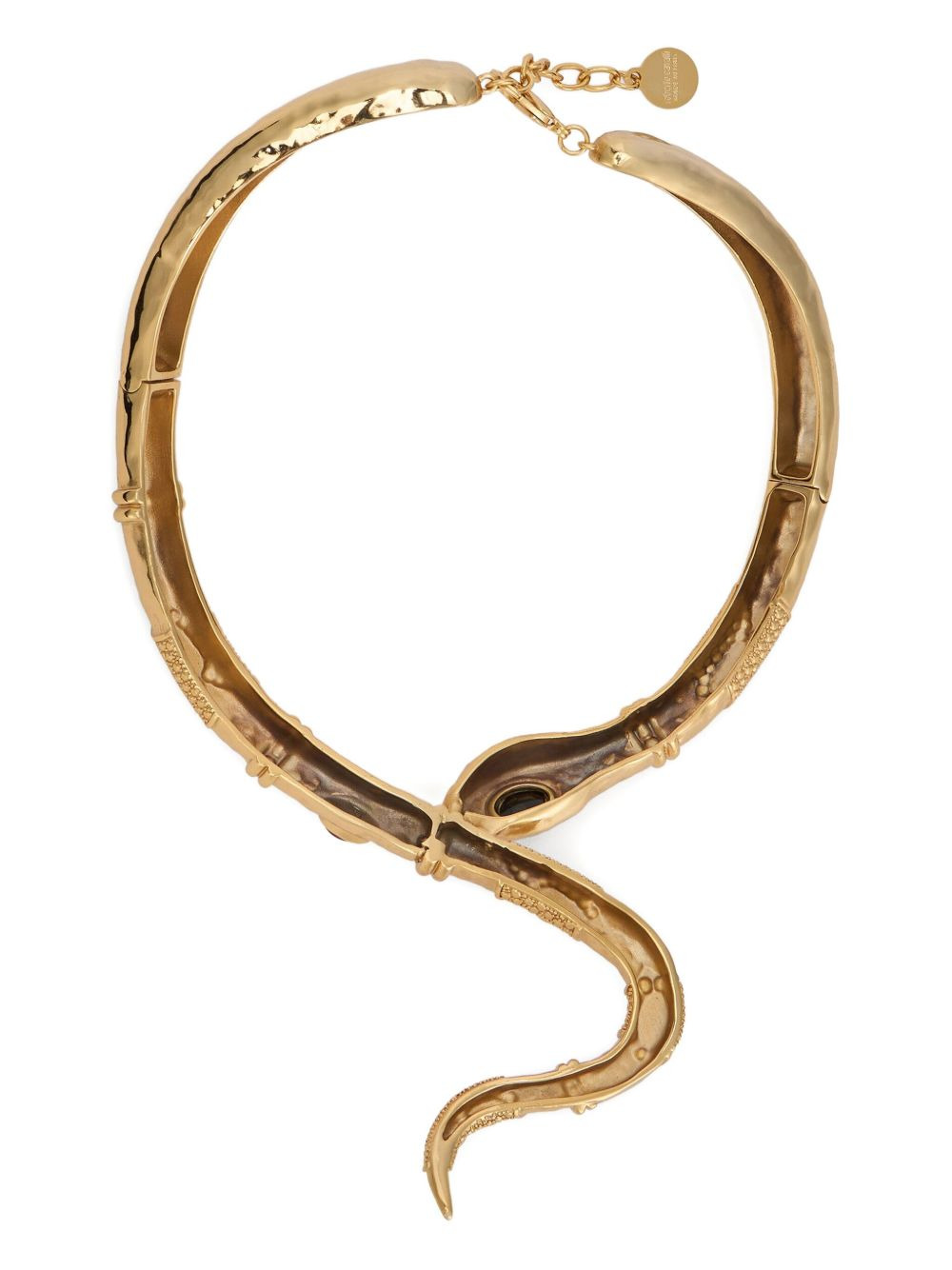 crystal-embellished snake-motif necklace - 3