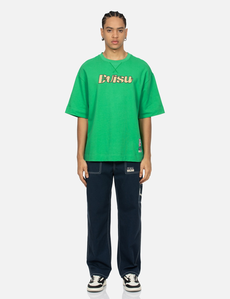 EVISU HANAFUDA KAMON AND LOGO PRINT OVERSIZED SHORT-SLEEVE SWEATSHIRT outlook