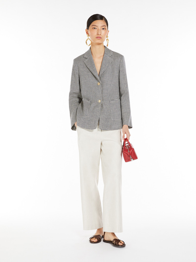 'S Max Mara GIADA Houndstooth cotton and linen jacket outlook