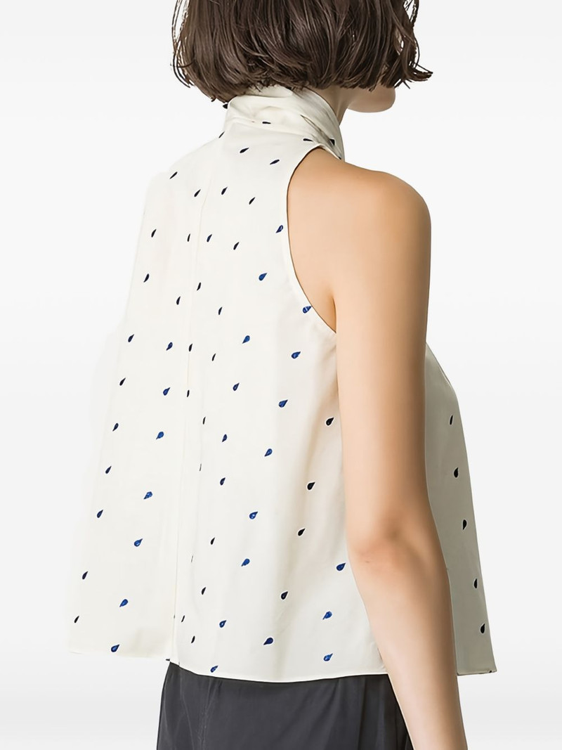 tie-detail teardrop-print top 3