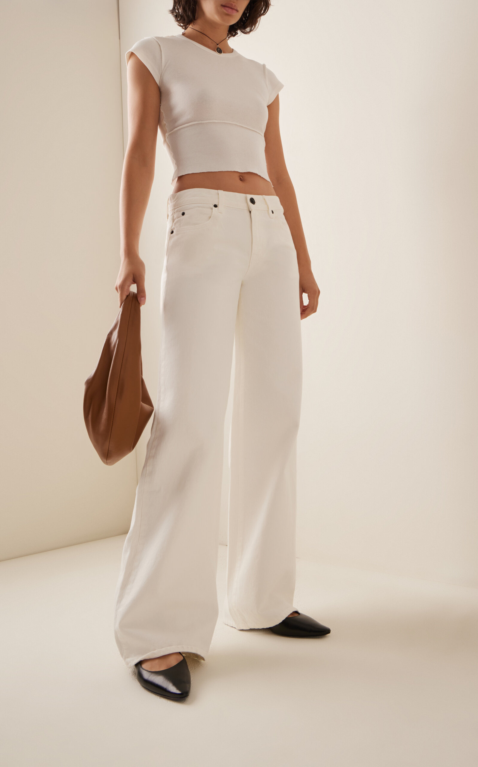 Mica Mid-Rise Wide-Leg Jeans white - 2