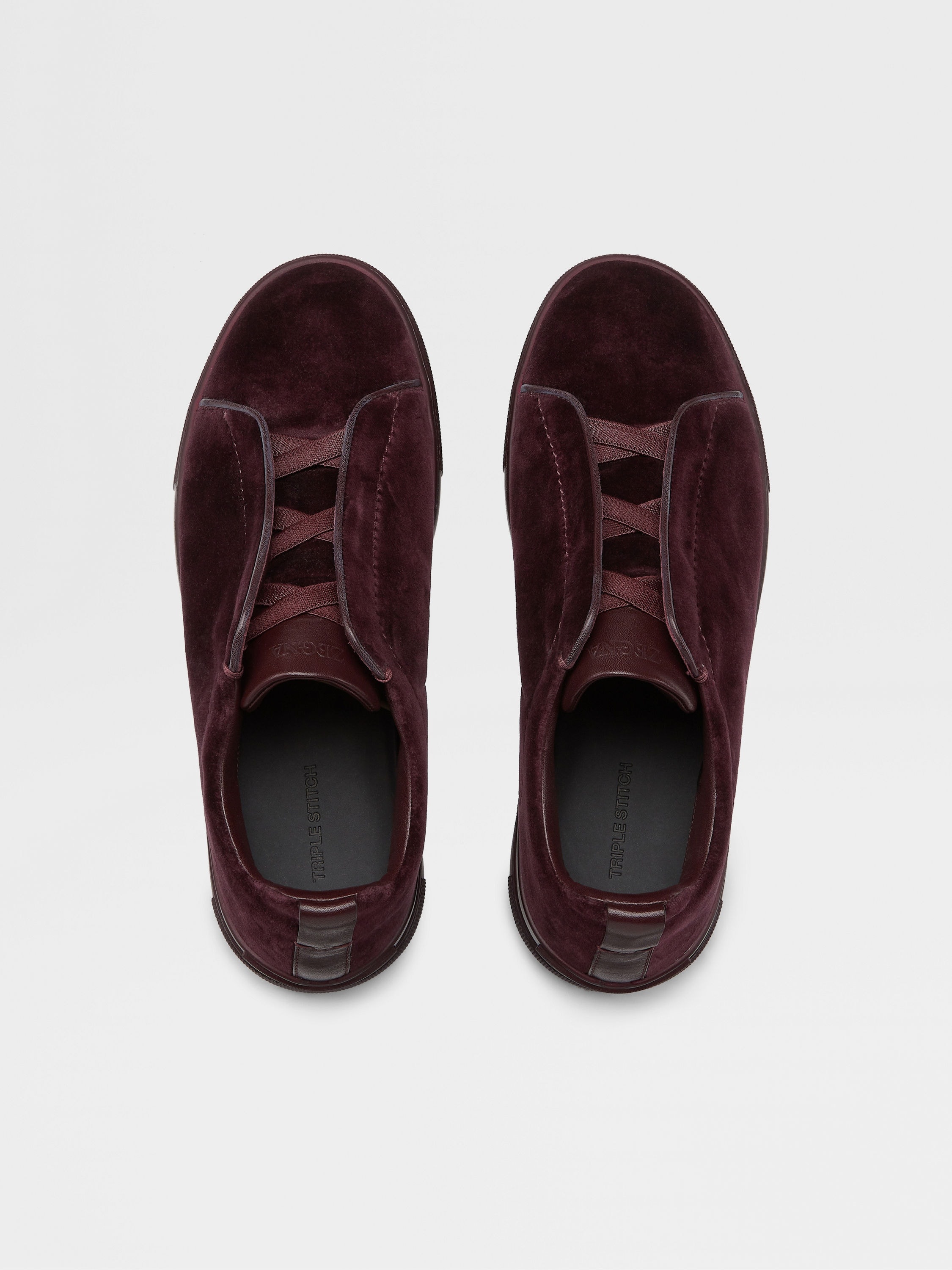 DARK PURPLE VELVET TRIPLE STITCH™ SNEAKERS - 3
