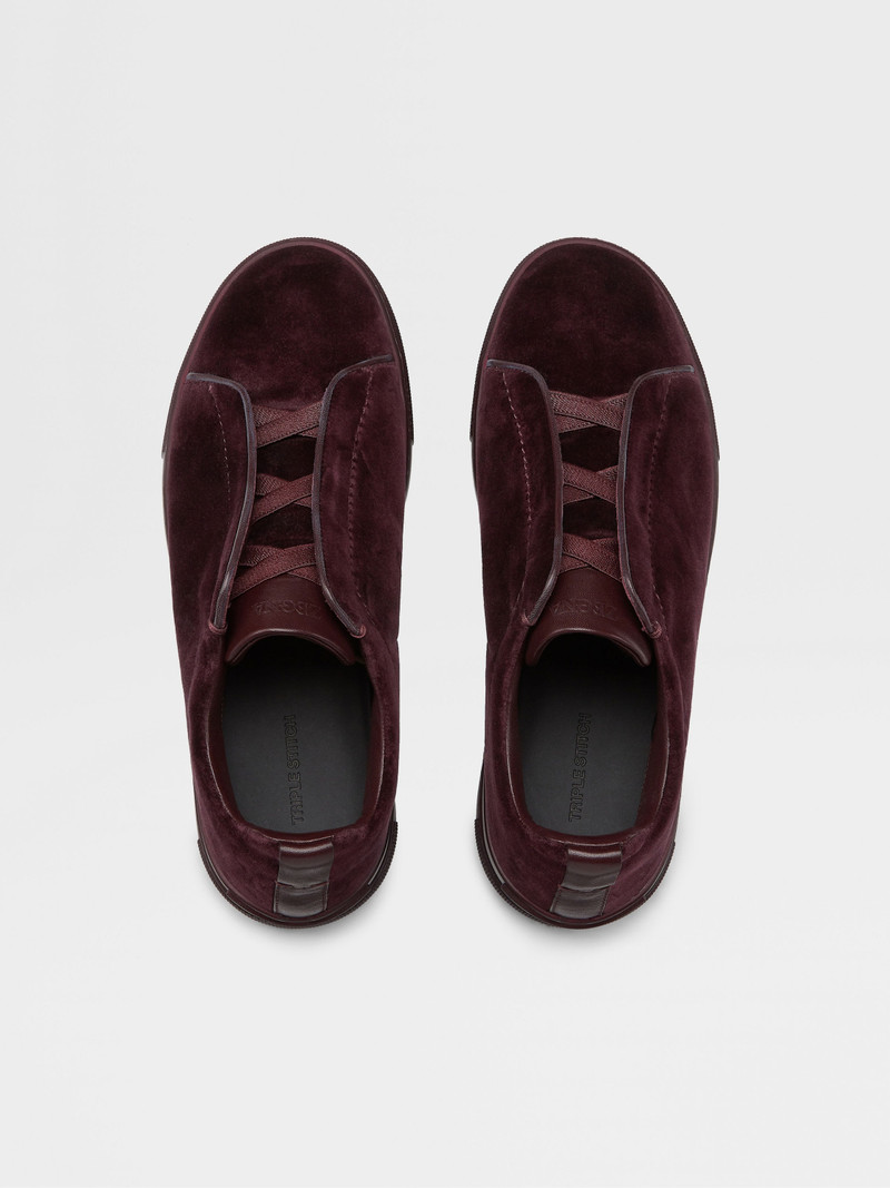 DARK PURPLE VELVET TRIPLE STITCH™ SNEAKERS 3