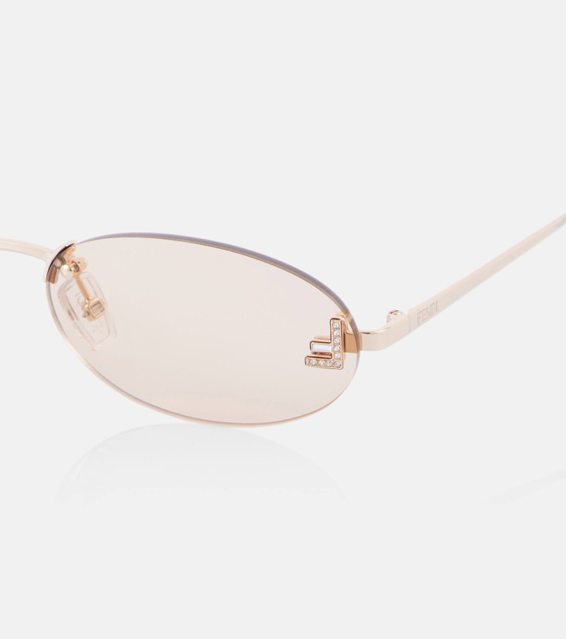FENDI Fendi First Crystal oval sunglasses outlook