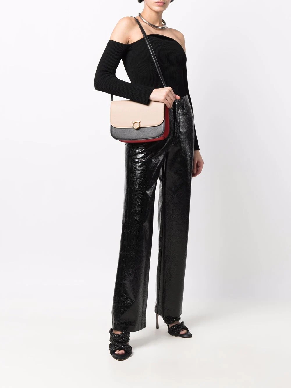 Gancini-closure flap shoulder bag - 2