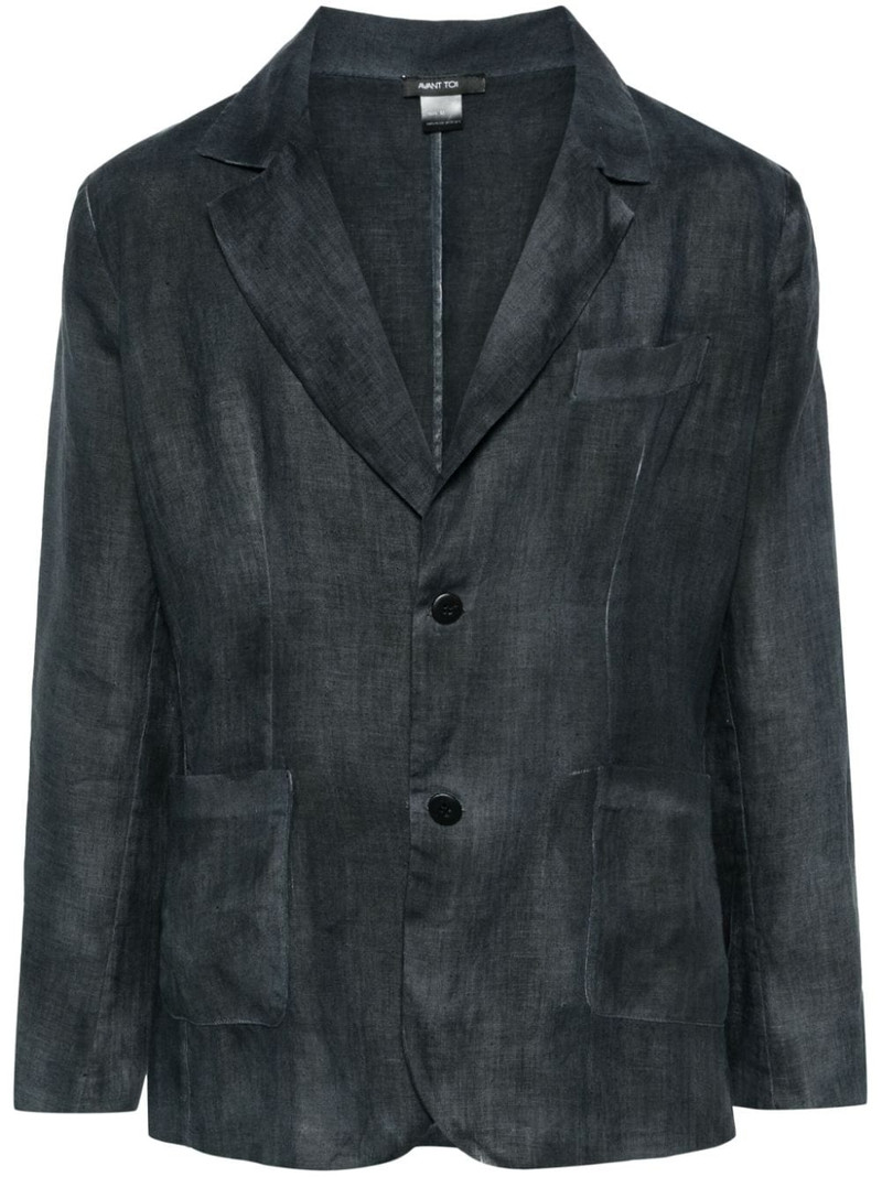 slub-texture hemp blazer 1