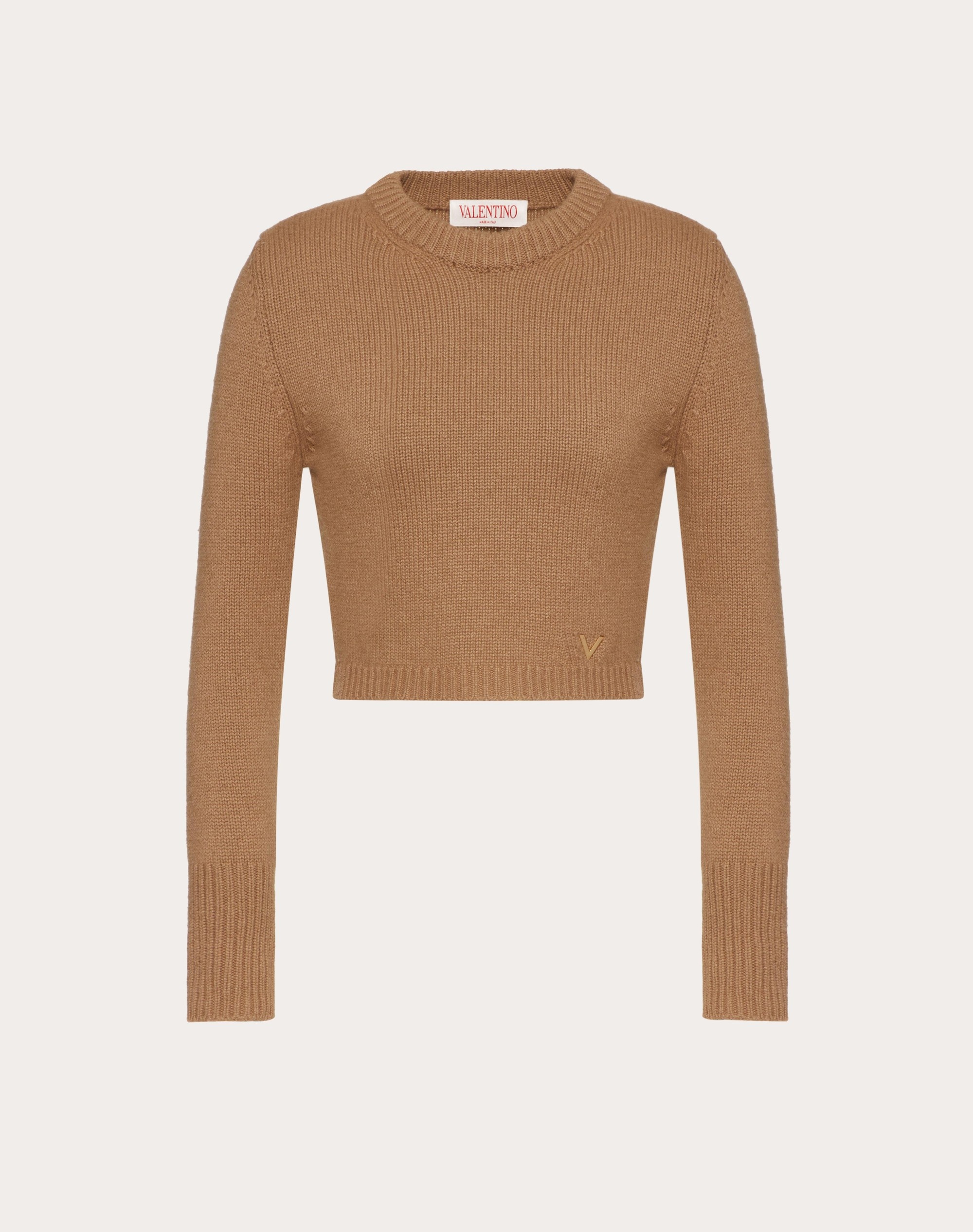 V GOLD CASHMERE JUMPER - 1