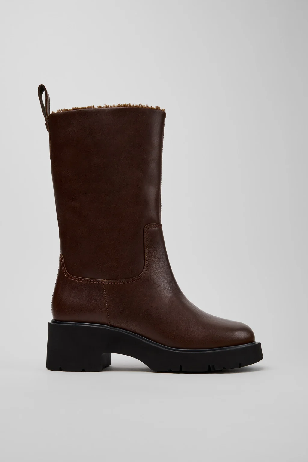 Milah Brown Leather High Boots for Women. - 1