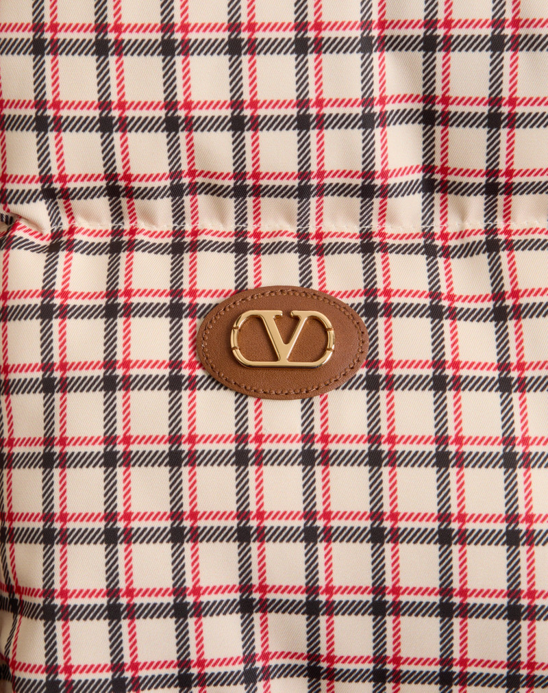 NYLON HOODED DOWN JACKET WITH VLOGO PATCH 7