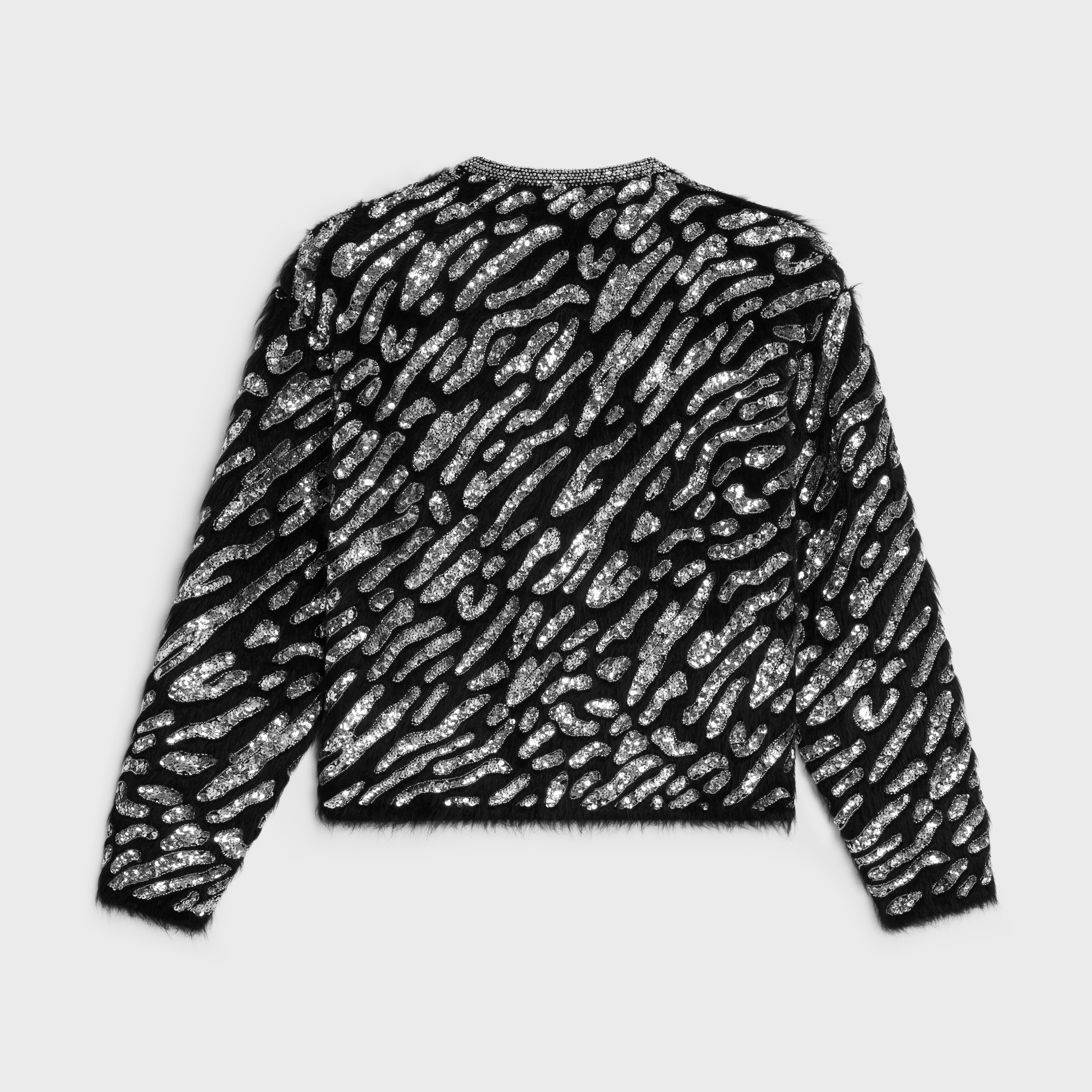 embroidered cardigan jacket in brushed alpaca - 2