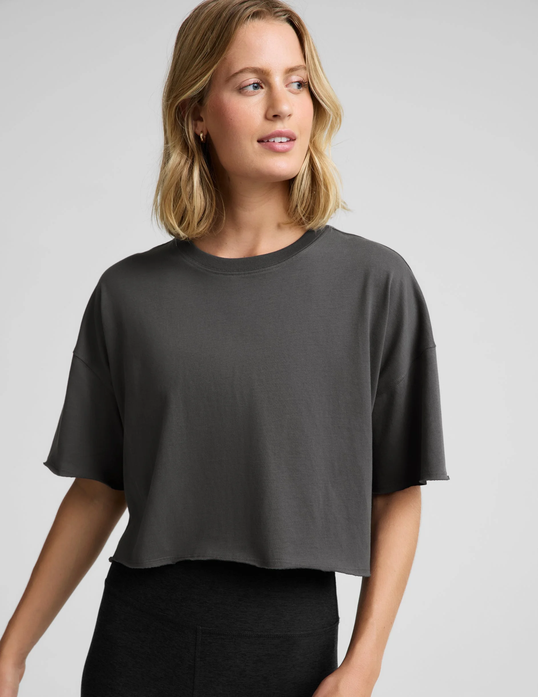 SoftKnit Better Than Ever Cropped Cotton Tee - 1