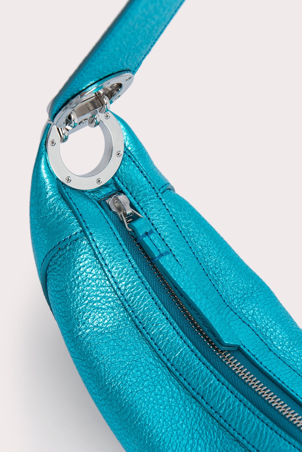 Mini Amira Aqua Metallic Grain Leather - 4